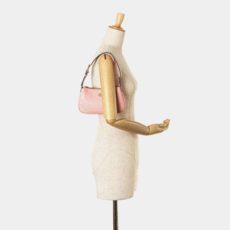 Pre Owned Gucci Pink Leather GG Marmont Aphrodite Shoulder Bag