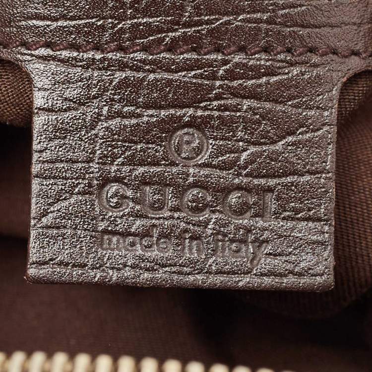 Pre Owned Gucci Beige/Brown GG Canvas and Leather Horsebit Handle Hobo