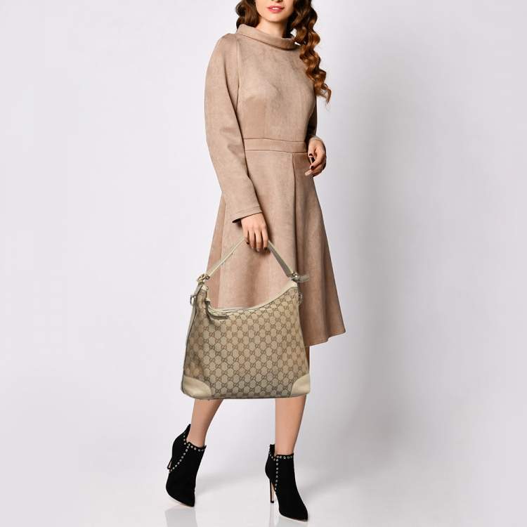 مملوكة مسبقًا Gucci Beige GG Canvas and Leather Miss GG Hobo