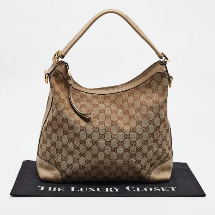 مملوكة مسبقًا Gucci Beige GG Canvas and Leather Miss GG Hobo