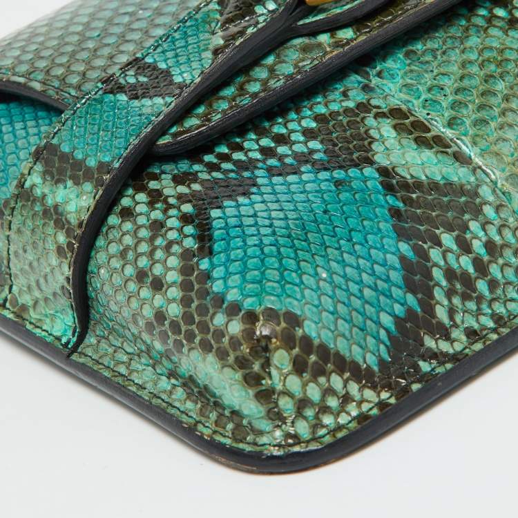 مملوكة مسبقًا Gucci Multicolor Python Bright Horsebit Clutch