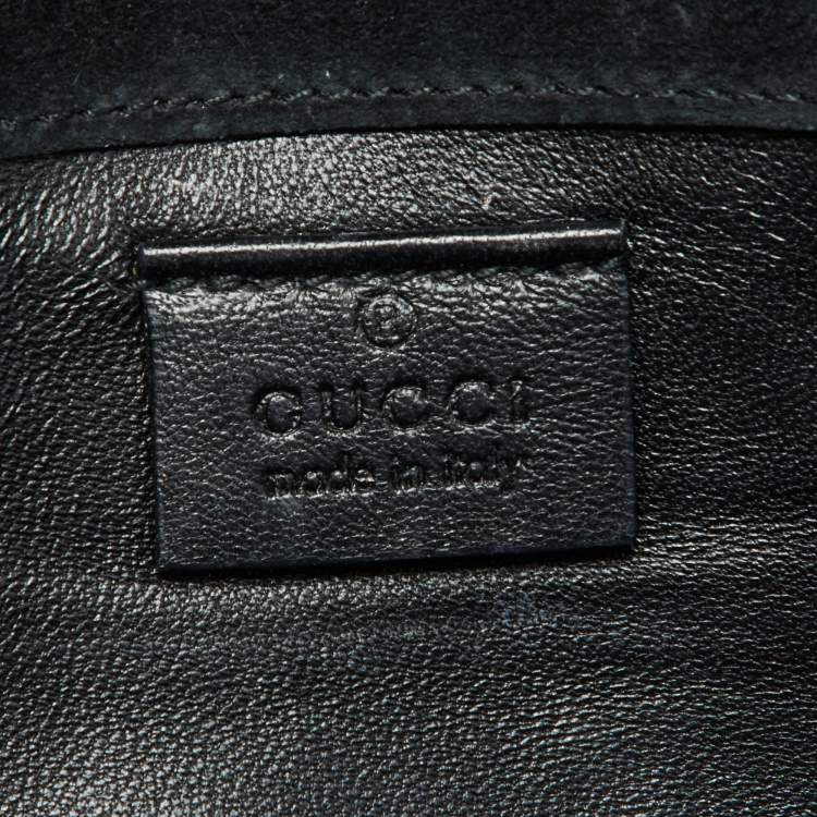 Pre Owned Gucci Black Microguccissima Patent Leather Broadway Evening Clutch