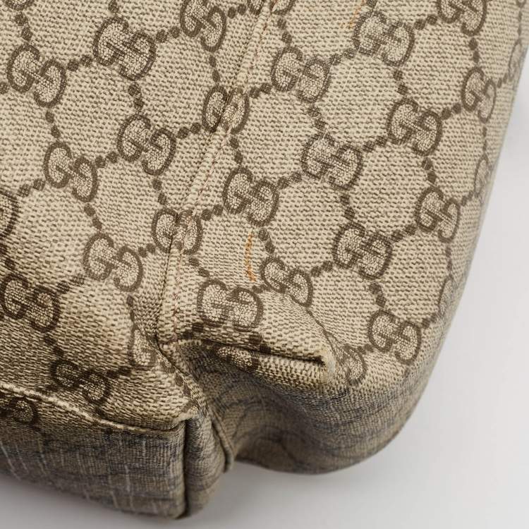 Pre Owned Gucci Beige GG Supreme Canvas Medium Baby Changing Bag