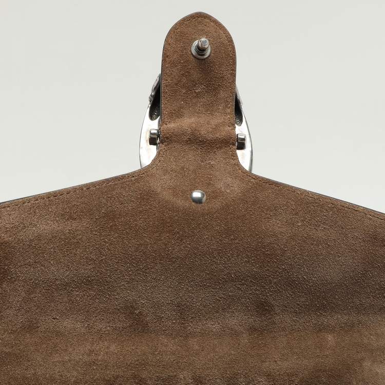 Pre Owned Gucci Beige GG Supreme Canvas Flower Applique Small Dionysus Shoulder Bag