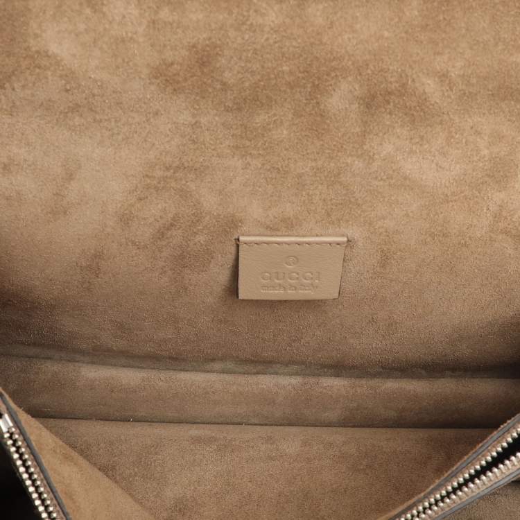 Pre Owned Gucci Beige GG Supreme Canvas Flower Applique Small Dionysus Shoulder Bag