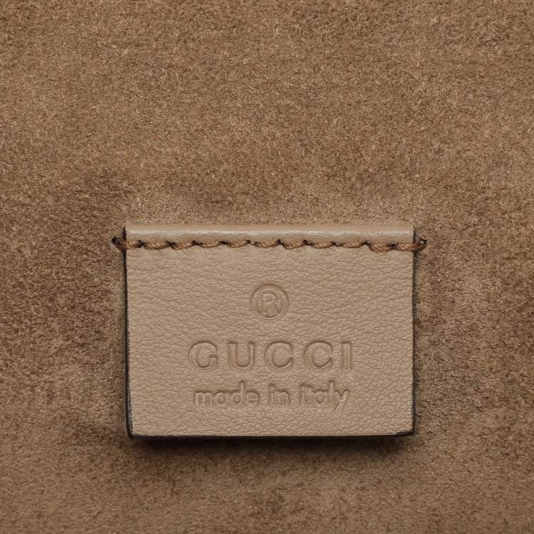 Pre Owned Gucci Beige GG Supreme Canvas Flower Applique Small Dionysus Shoulder Bag