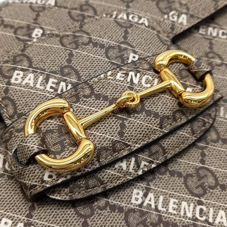 Pre Owned Gucci X Balenciaga Hacker Project 1955 Horsebit Shoulder Bag