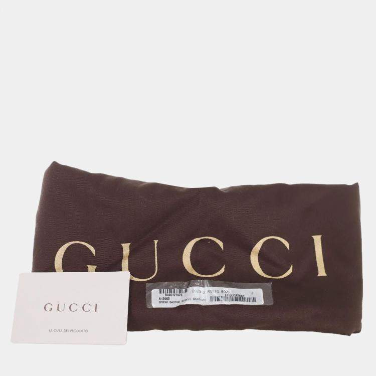 Pre Owned Gucci Leather Bamboo Buckle Tote Bag
