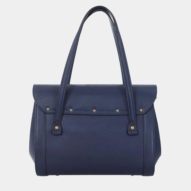 Pre Owned Gucci Bamboo Tote Flap Bag