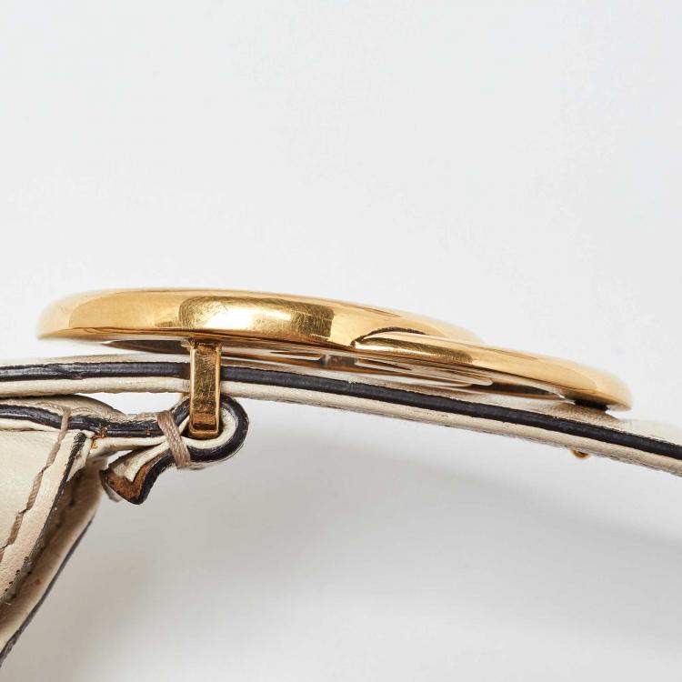 مملوكة مسبقًا Gucci Cream Leather Interlocking Icon Tassel Hobo