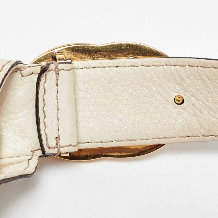 مملوكة مسبقًا Gucci Cream Leather Interlocking Icon Tassel Hobo