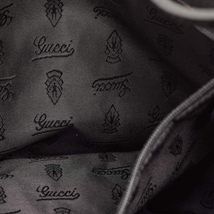 Pre Owned Gucci Black GG Canvas and Patent Leather Jolie Tote