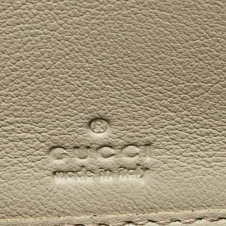 Pre Owned Gucci Off White/Beige GG Canvas Mayfair Zip Around Wallet