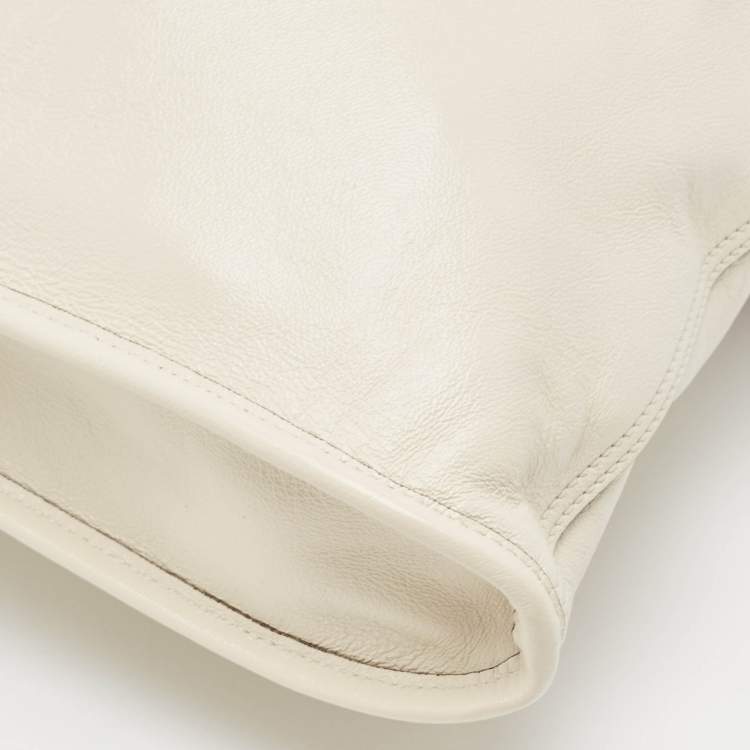 Pre Owned Gucci Off White Leather Large Rajah Tote