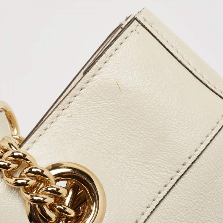 Pre Owned Gucci Off White Leather Large Rajah Tote