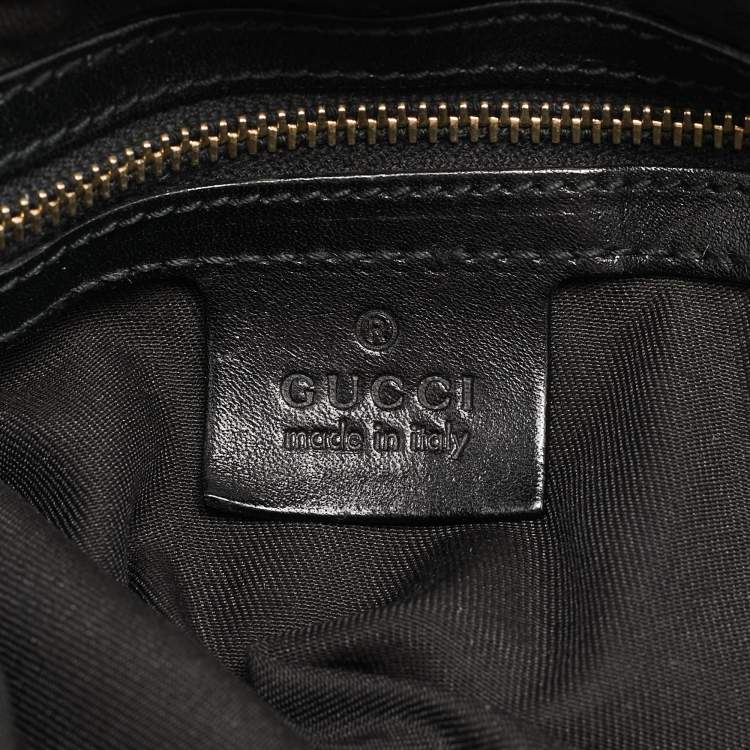 Pre Owned Gucci Black GG Canvas and Leather GG Marmont Medium Pelham Hobo