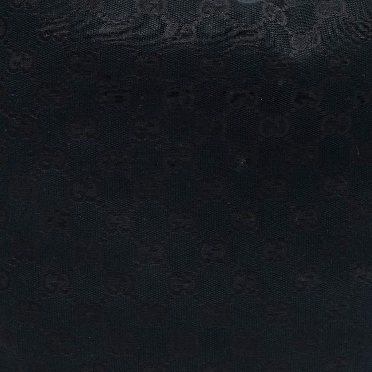 Pre Owned Gucci Black GG Canvas and Leather GG Marmont Medium Pelham Hobo