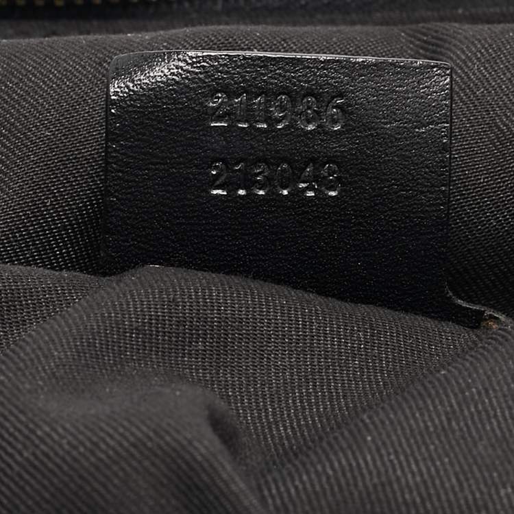 Pre Owned Gucci Black GG Canvas and Leather GG Marmont Medium Pelham Hobo