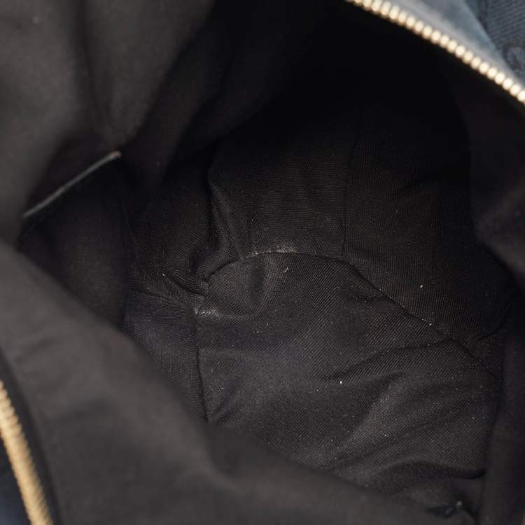 Pre Owned Gucci Black GG Canvas and Leather GG Marmont Medium Pelham Hobo