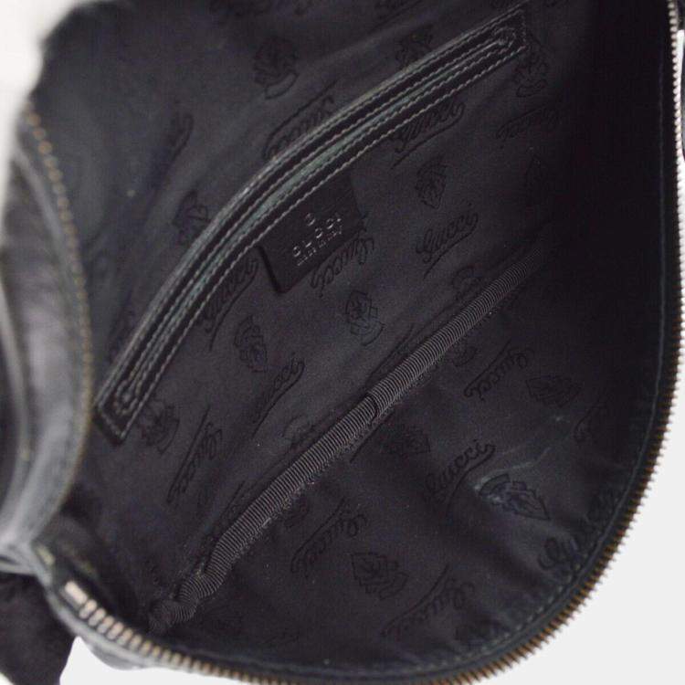Pre Owned Gucci Black PVC GG Waist Bum Bag