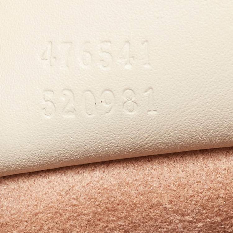 Pre Owned Gucci Red/Off White Leather Small Queen Margaret Top Handle Bag