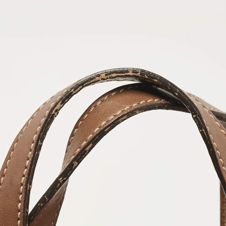 Pre Owned Gucci Brown/Red GG Supreme Canvas Medium Nice Boston Bag