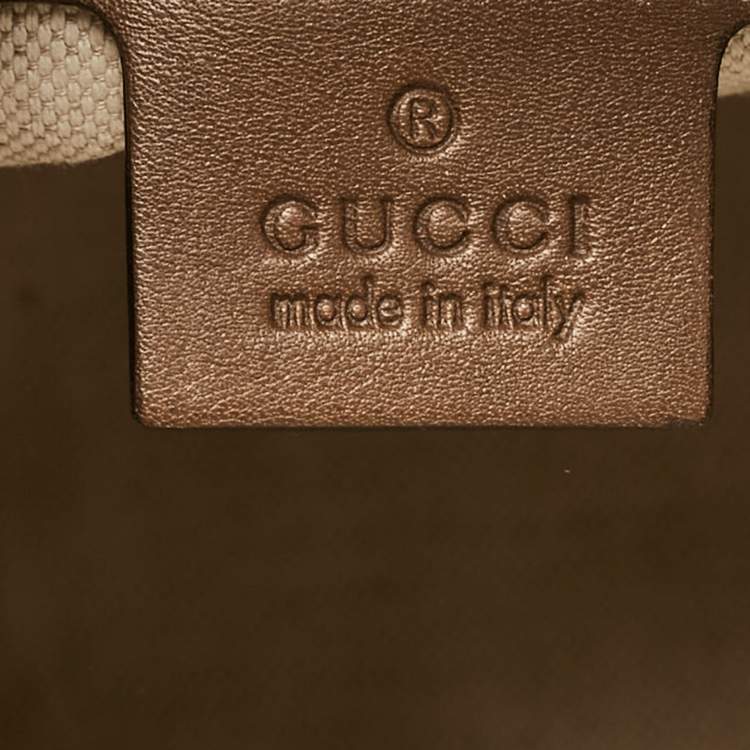 Pre Owned Gucci Brown/Red GG Supreme Canvas Medium Nice Boston Bag