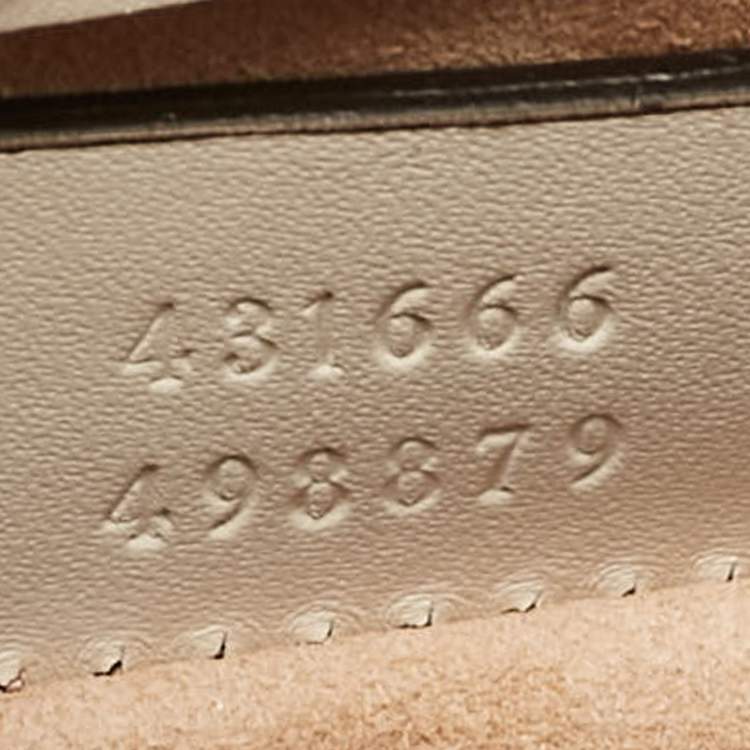 Pre Owned Gucci Off White Leather Mini Web Chain Sylvie Crossbody Bag