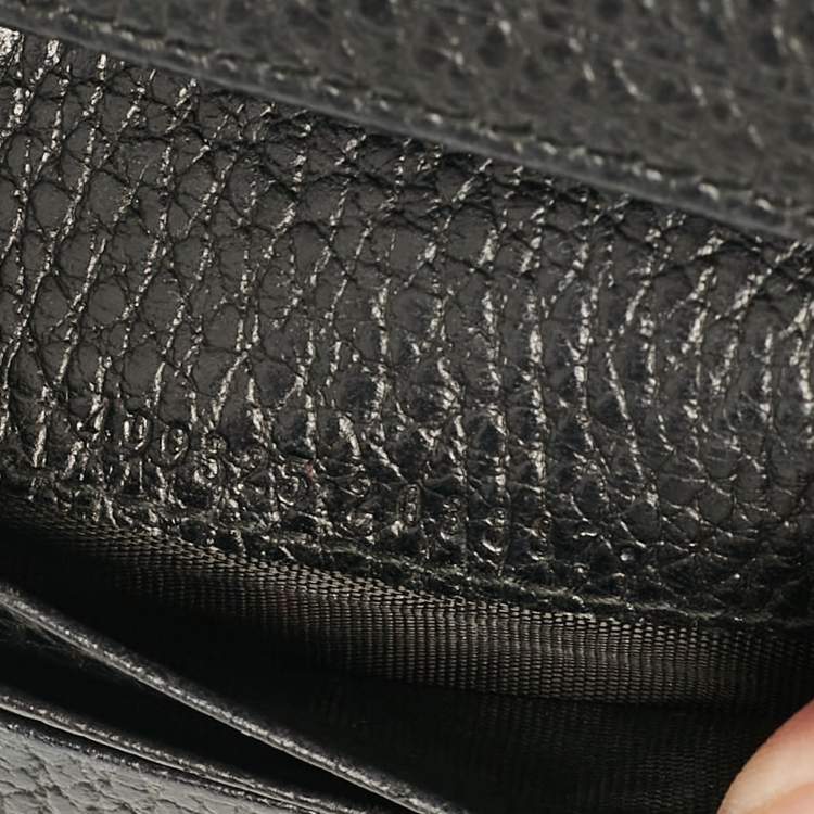 Pre Owned Gucci Black Leather GG Marmont Bosco Card Case