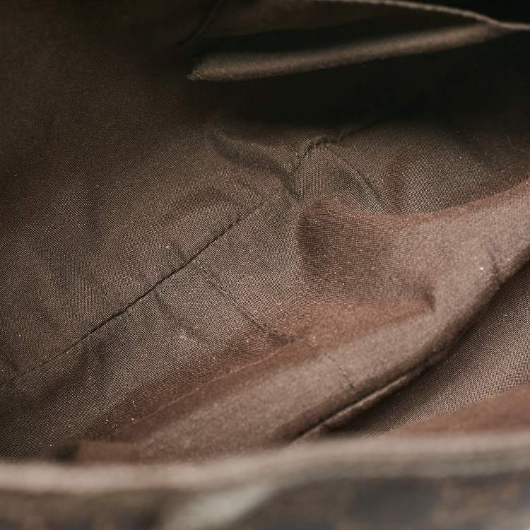 Pre Owned Gucci Dark Brown GG Canvas and Leather Medium Abbey Hobo
