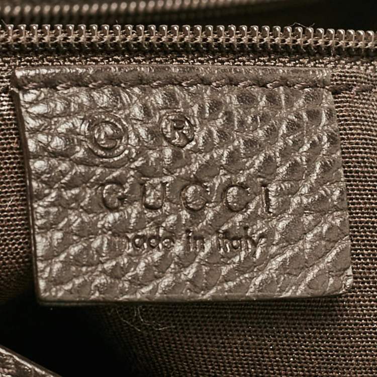 Pre Owned Gucci Dark Brown GG Canvas and Leather Medium Abbey Hobo