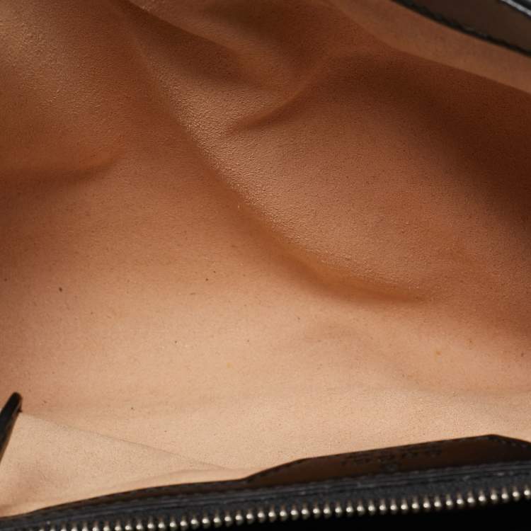 Pre Owned Gucci Black Mixed Matelassé Leather Medium GG Marmont Shoulder Bag