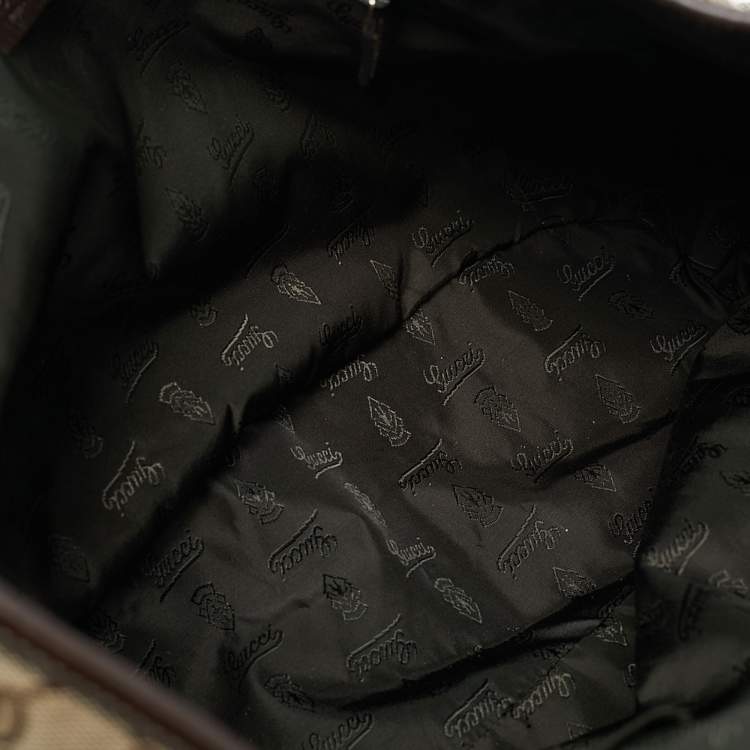 مملوكة مسبقًا Gucci Dark Brown/Beige GG Canvas Large Tribeca Tote