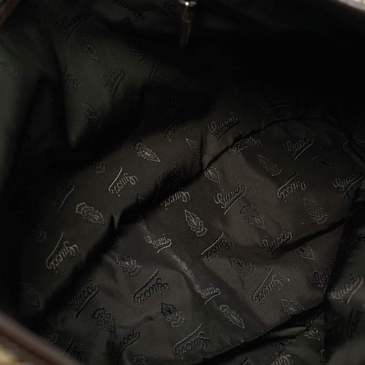 مملوكة مسبقًا Gucci Dark Brown/Beige GG Canvas Large Tribeca Tote