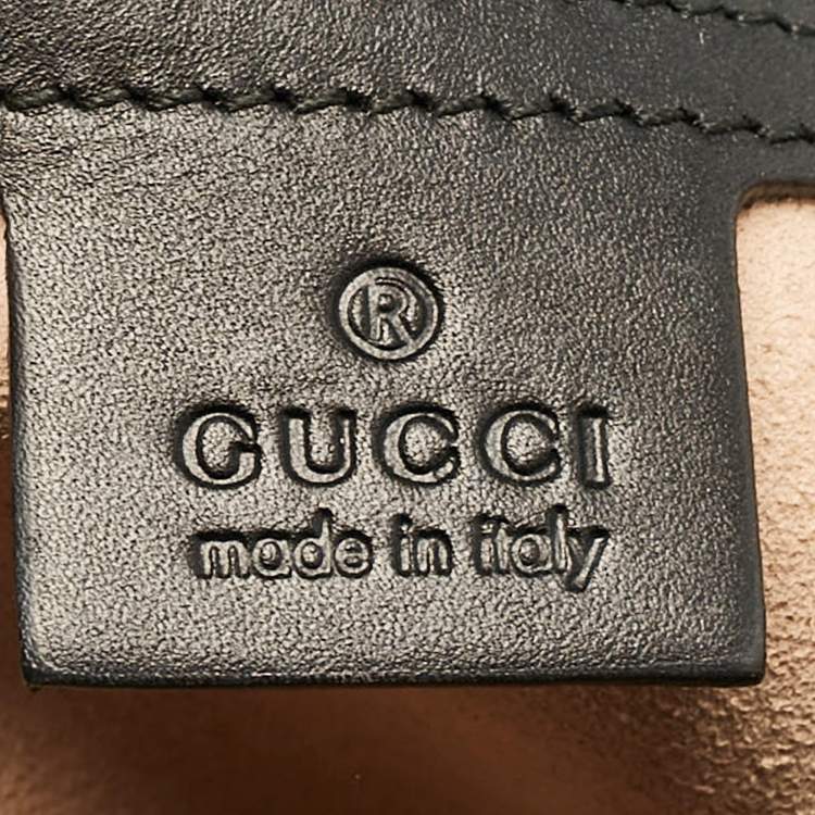Pre Owned Gucci Black Guccissima Leather Small Padlock Top Handle Bag