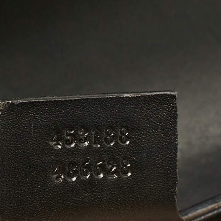Pre Owned Gucci Black Guccissima Leather Small Padlock Top Handle Bag