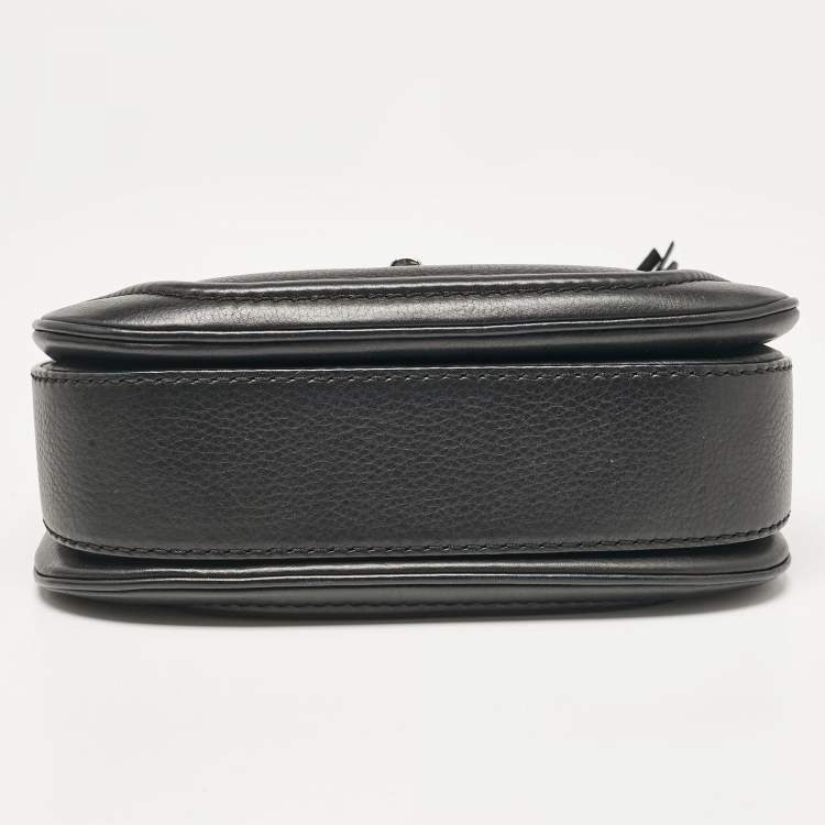 Pre Owned Gucci Black Leather Small New Bamboo Top Handle Bag