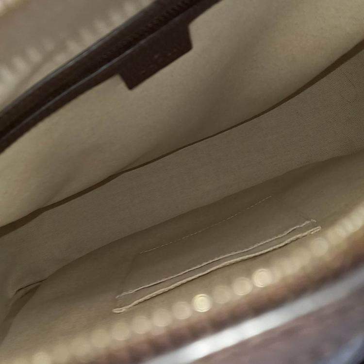 Pre Owned Gucci Beige Brown PVC Gucci Ophidia GG Supreme Medium Backpack