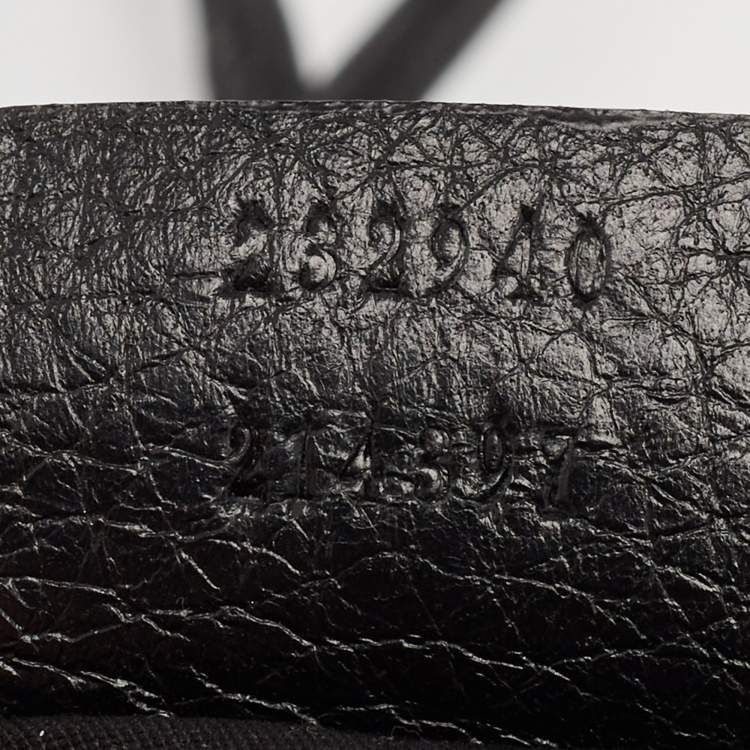 Pre Owned Gucci Black Leather Large Jungle Shoulder Bag