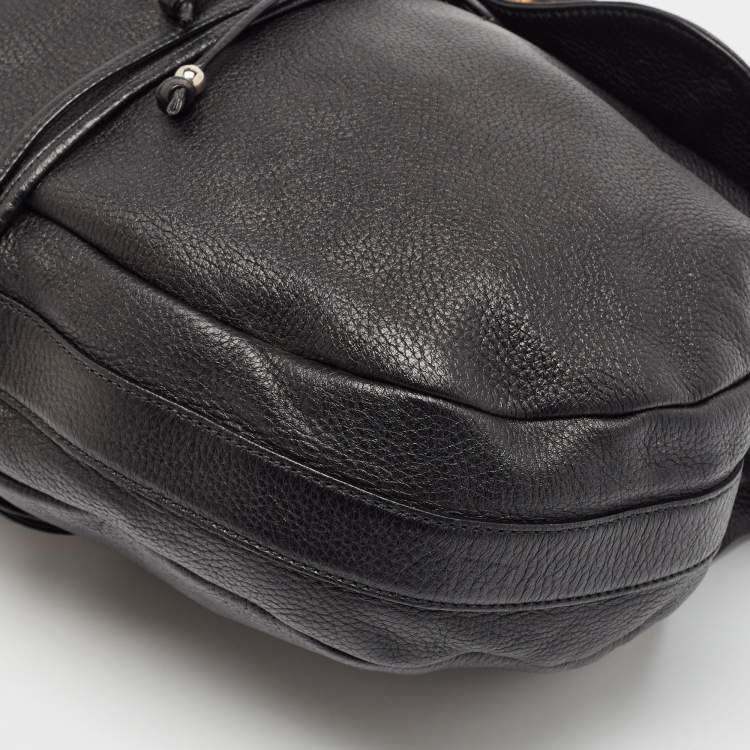 Pre Owned Gucci Black Leather Large Jungle Shoulder Bag