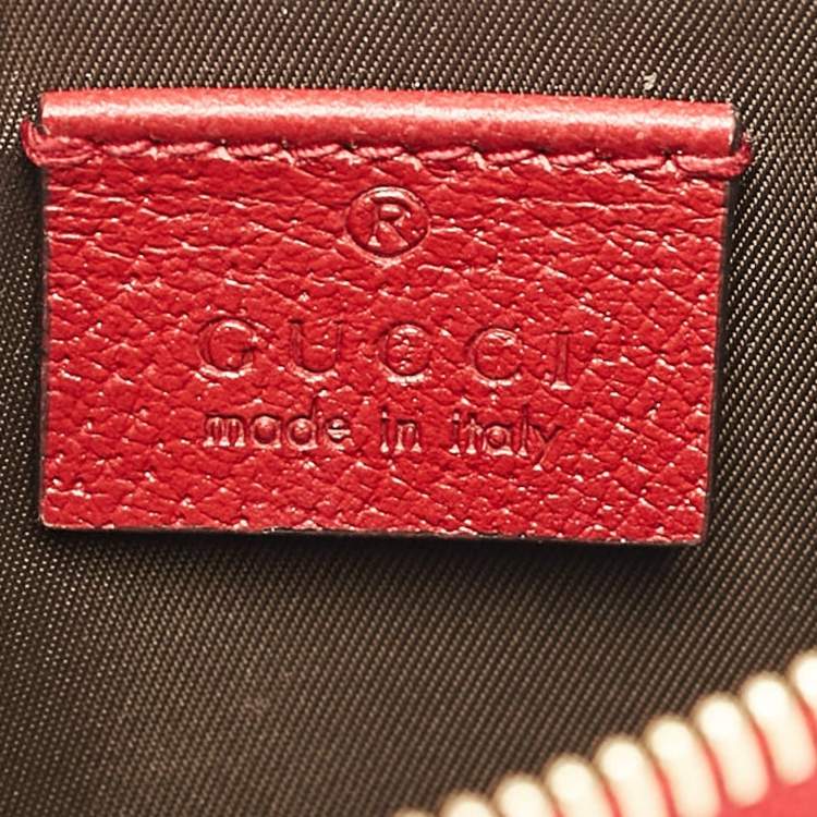 مملوكة مسبقًا Gucci Red/Multicolor GG Supreme Canvas Tian Zip Pouch
