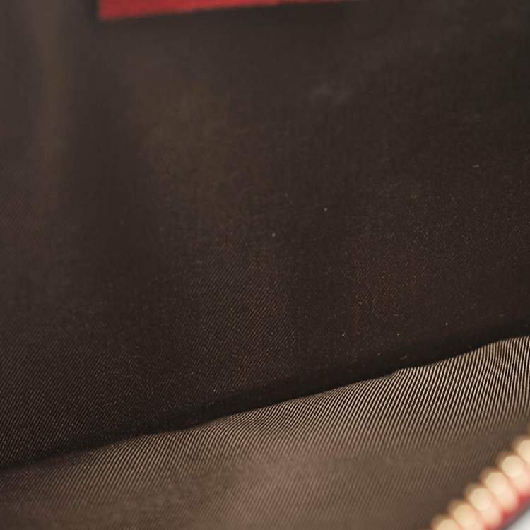 مملوكة مسبقًا Gucci Red/Multicolor GG Supreme Canvas Tian Zip Pouch