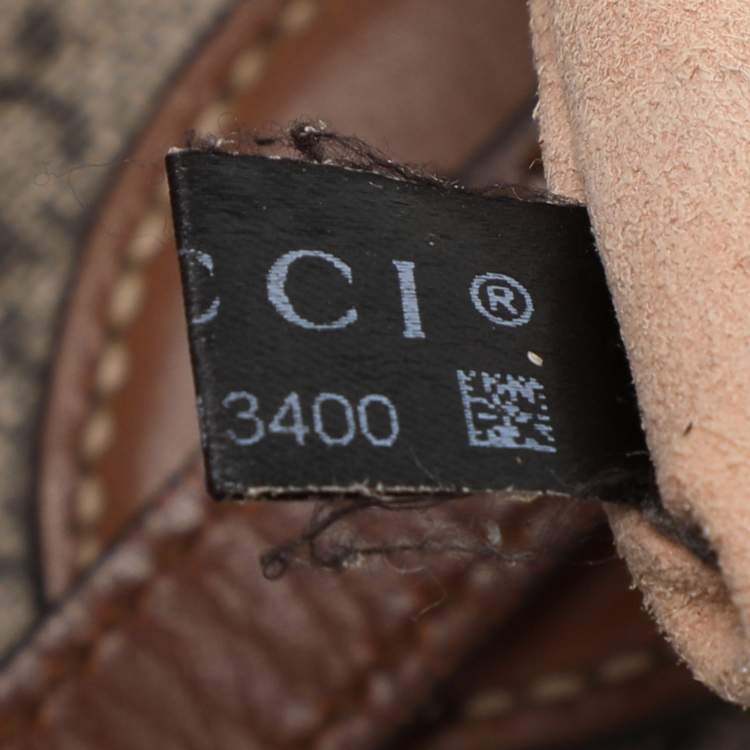 Pre Owned Gucci Beige/Brown GG Supreme Canvas and Leather Soft Tote