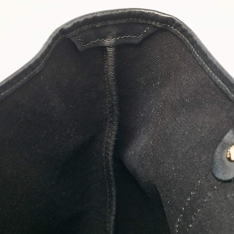 Pre Owned Gucci Black/Grey GG Crystal Canvas and Leather Medium Joy Tote
