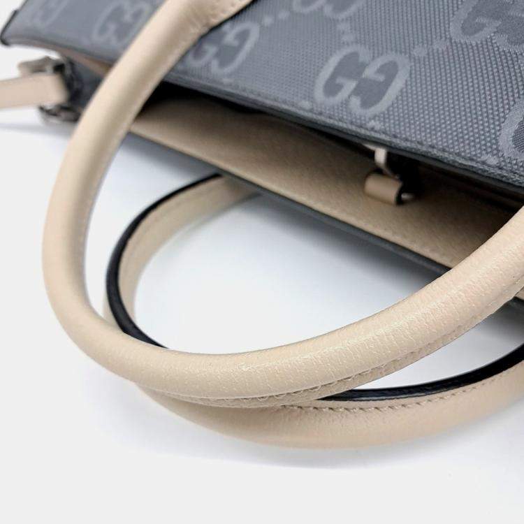 Pre Owned Gucci Grey Canvas and Leather Off the Grid Tote Bag