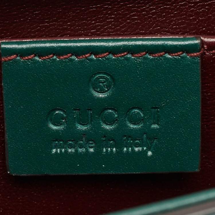 Pre Owned Gucci Green Leather Zumi Top Handle Bag