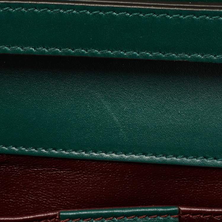 Pre Owned Gucci Green Leather Zumi Top Handle Bag