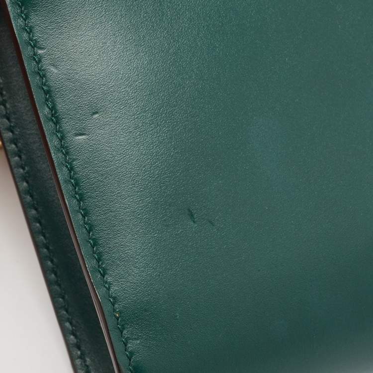 Pre Owned Gucci Green Leather Zumi Top Handle Bag