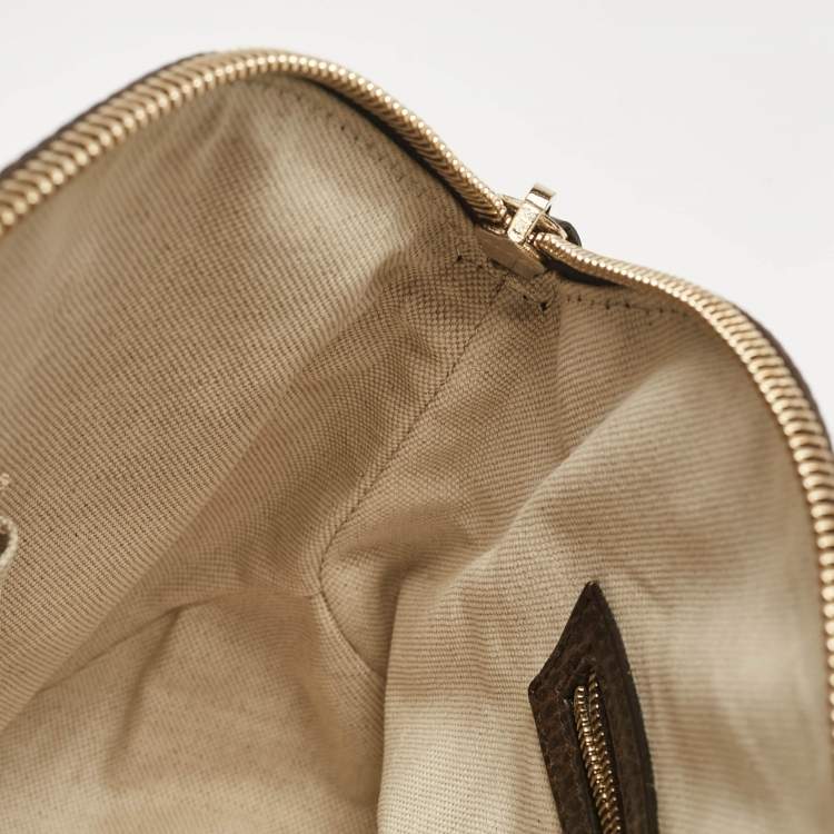Pre Owned Gucci Dark Brown Guccissima Leather Catherine Dome Satchel