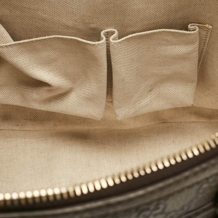 Pre Owned Gucci Dark Brown Guccissima Leather Catherine Dome Satchel